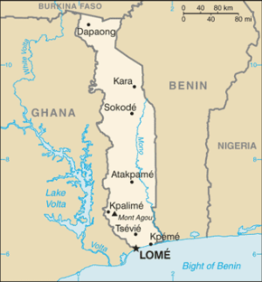 Carte géographique du Togo